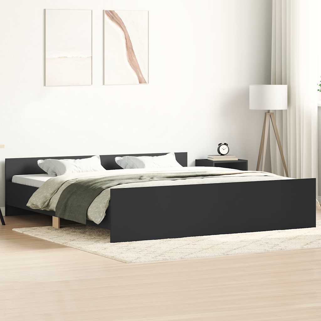 Cadre de lit sans matelas noir 160x200 cm - XIOS