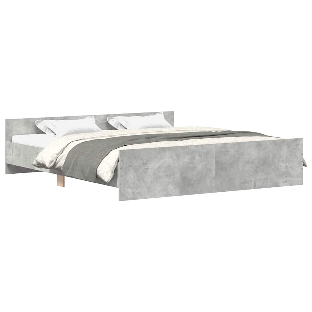 Cadre de lit sans matelas gris béton 160x200 cm - XIOS