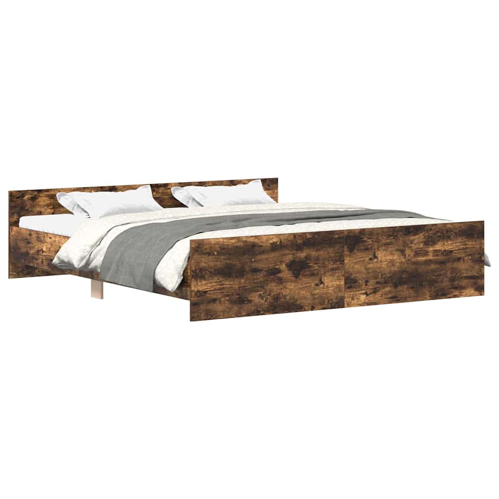 Cadre de lit sans matelas chêne fumé 160x200 cm - XIOS