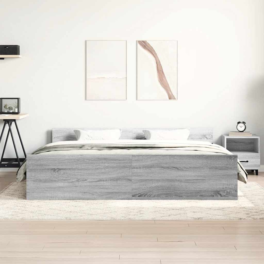 Cadre de lit sans matelas sonoma gris 160x200 cm - XIOS