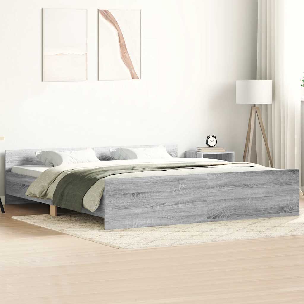 Cadre de lit sans matelas sonoma gris 160x200 cm - XIOS