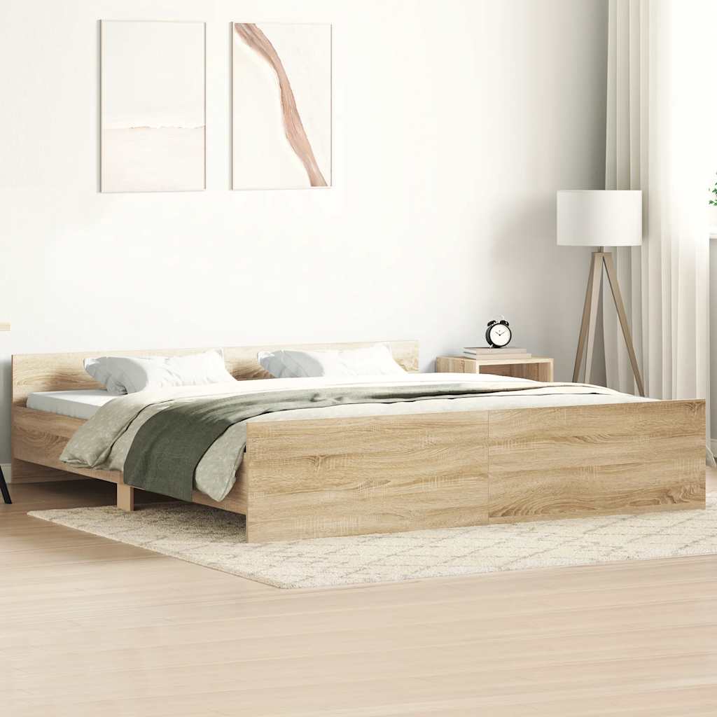 Cadre de lit sans matelas chêne sonoma 180x200 cm - XIOS