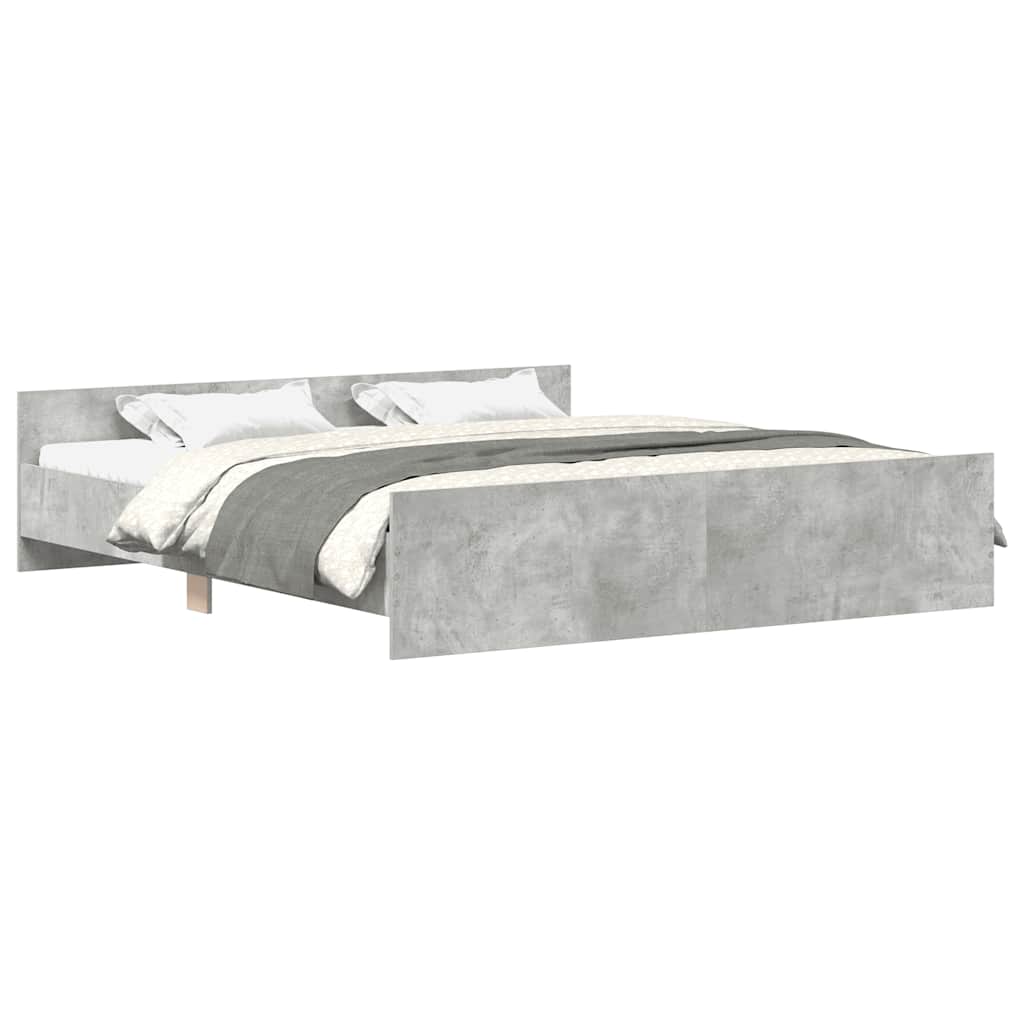Cadre de lit sans matelas gris béton 180x200 cm - XIOS