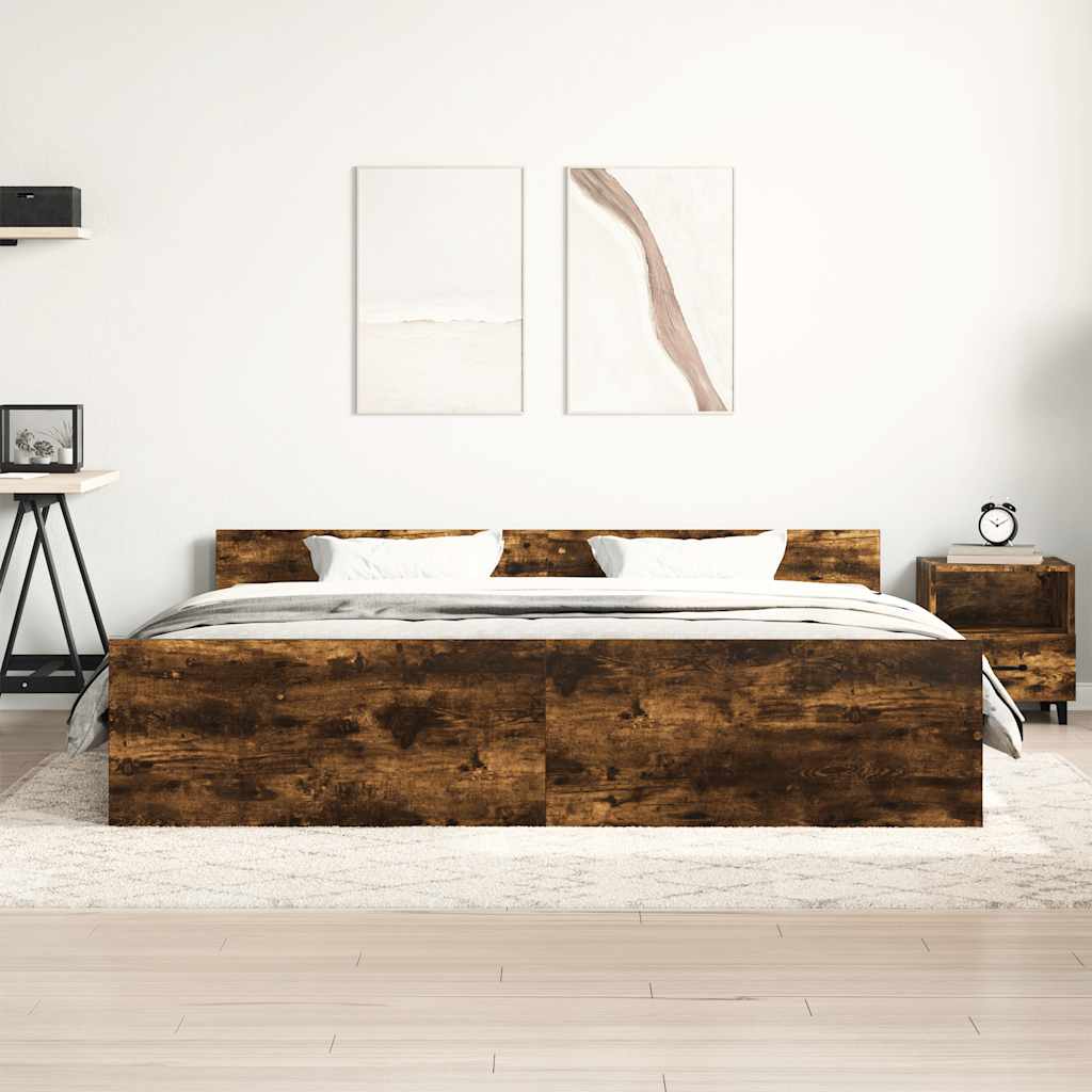 Cadre de lit sans matelas chêne fumé 180x200 cm - XIOS