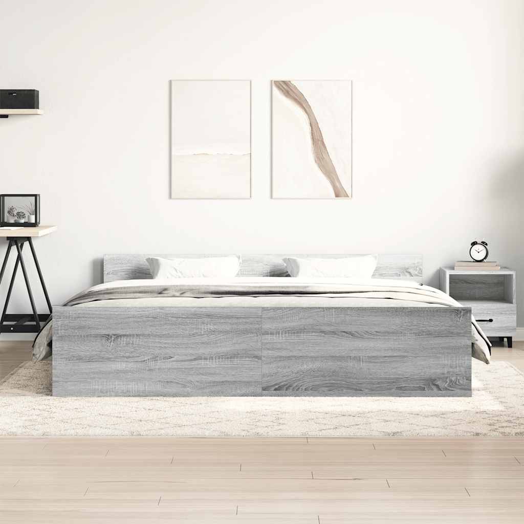 Cadre de lit sans matelas sonoma gris 180x200 cm - XIOS