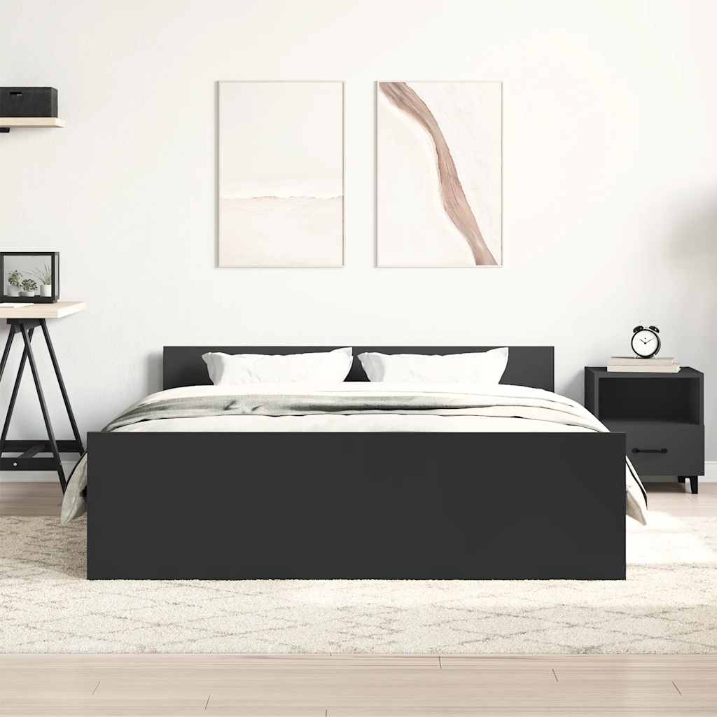 Cadre de lit sans matelas noir 120x190 cm - XIOS