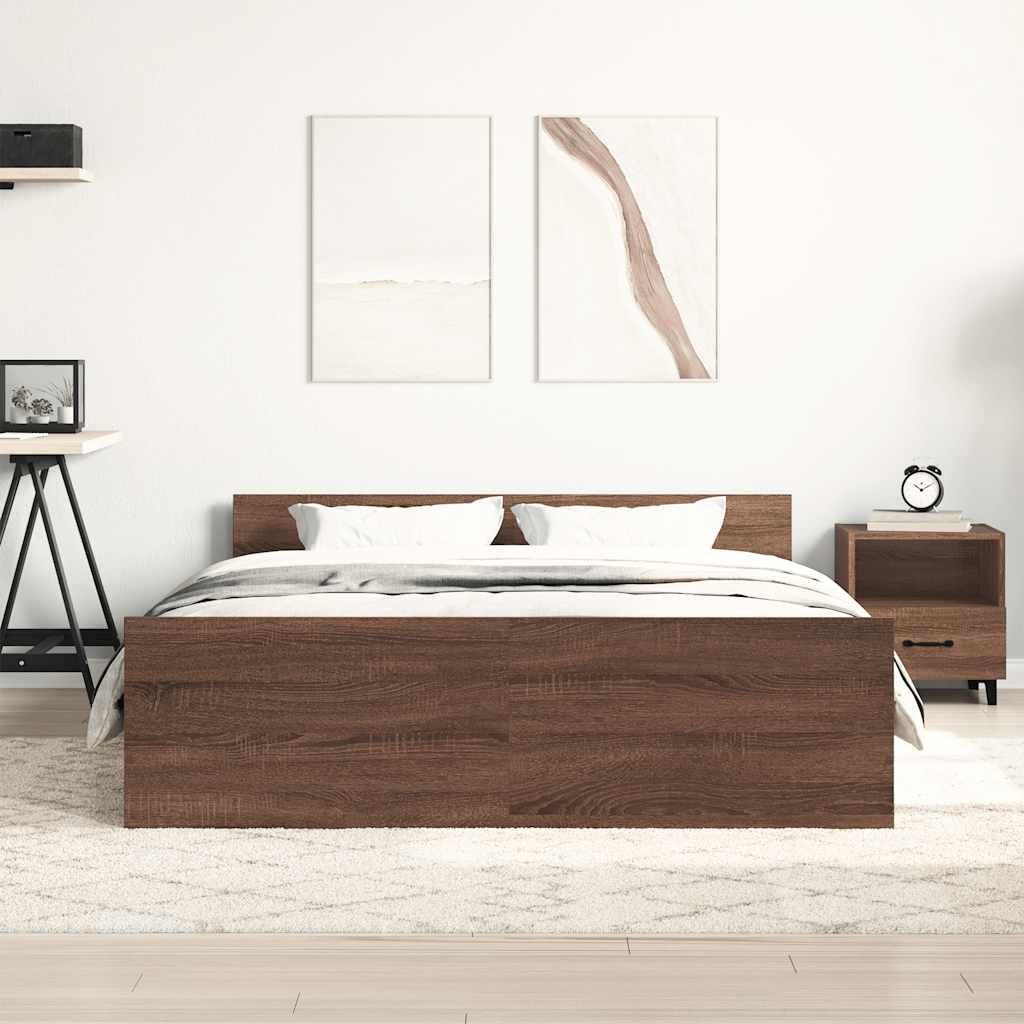 Cadre de lit sans matelas chêne marron 120x190 cm - XIOS