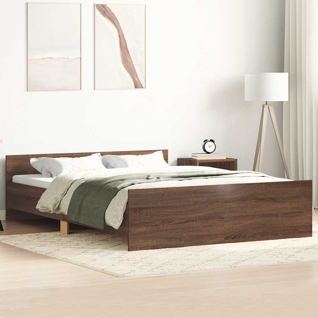 Cadre de lit sans matelas chêne marron 120x190 cm - XIOS