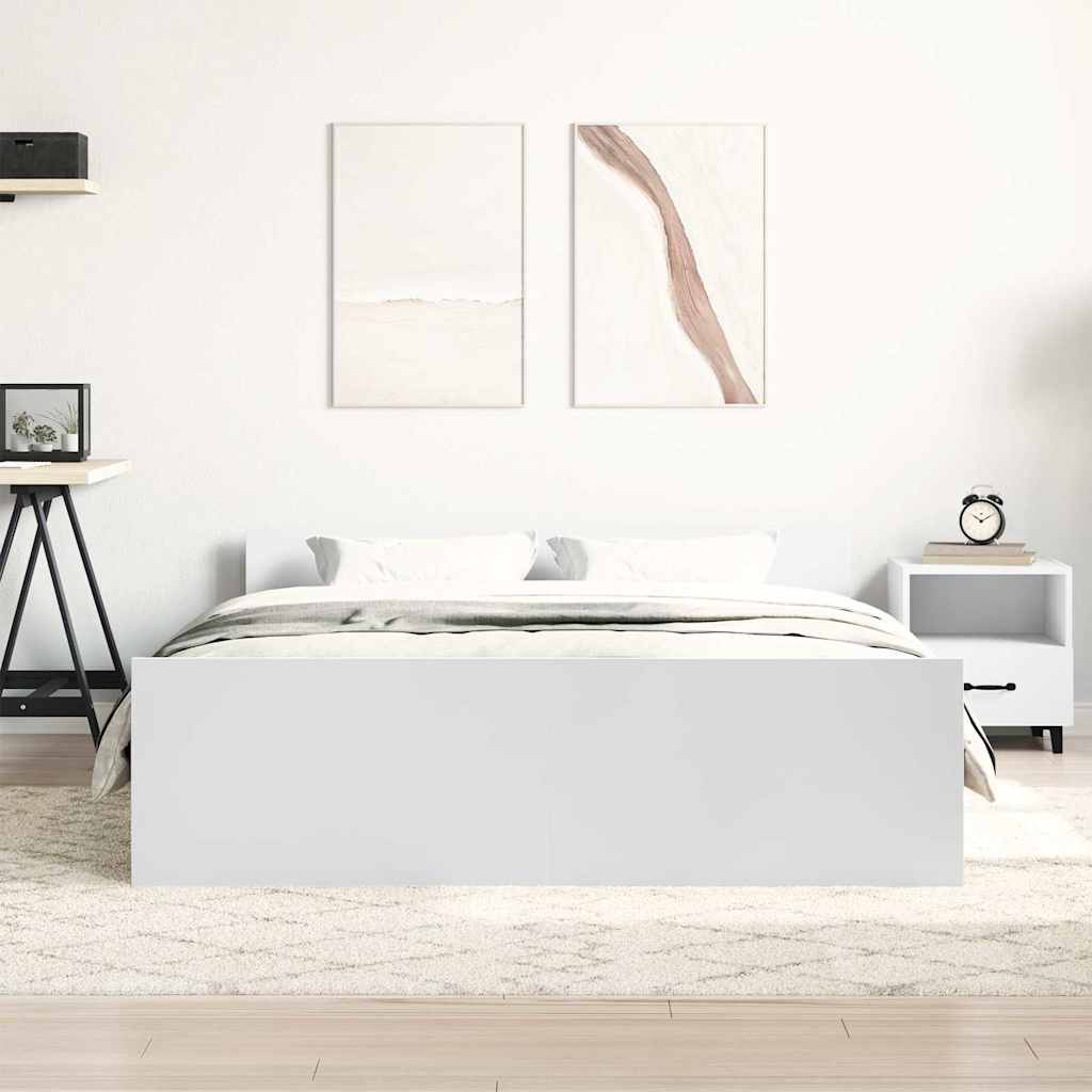 Cadre de lit sans matelas blanc 140x190 cm - XIOS