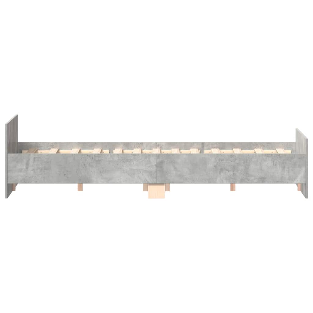 Cadre de lit sans matelas gris béton 140x190 cm - XIOS