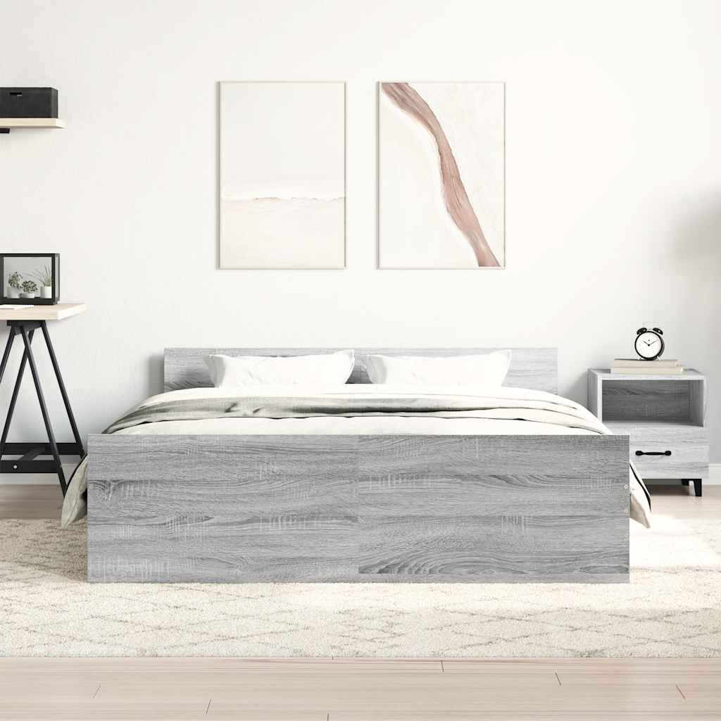 Cadre de lit sans matelas sonoma gris 140x190 cm - XIOS