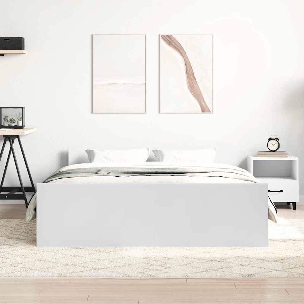 Cadre de lit sans matelas blanc 135x190 cm - XIOS