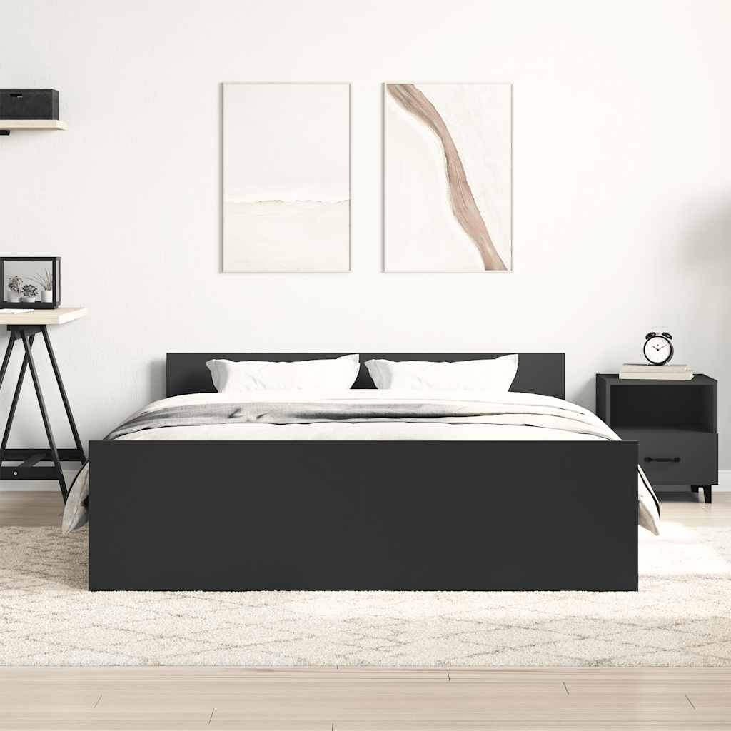 Cadre de lit sans matelas noir 135x190 cm - XIOS