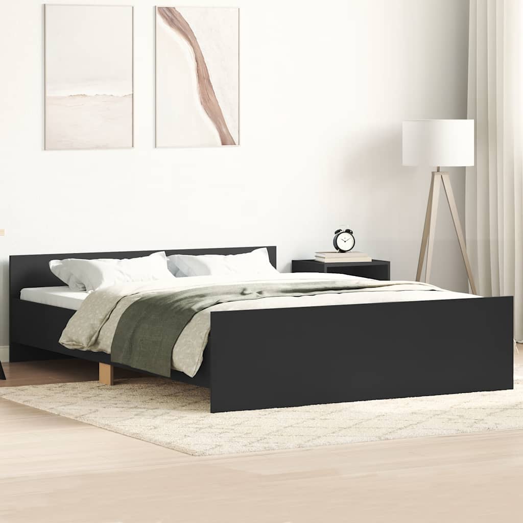 Cadre de lit sans matelas noir 135x190 cm - XIOS