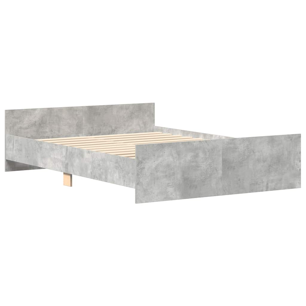 Cadre de lit sans matelas gris béton 135x190 cm - XIOS