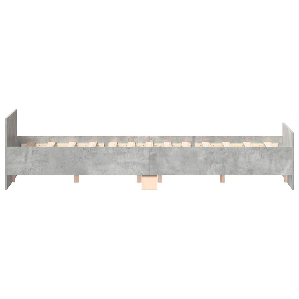 Cadre de lit sans matelas gris béton 135x190 cm - XIOS
