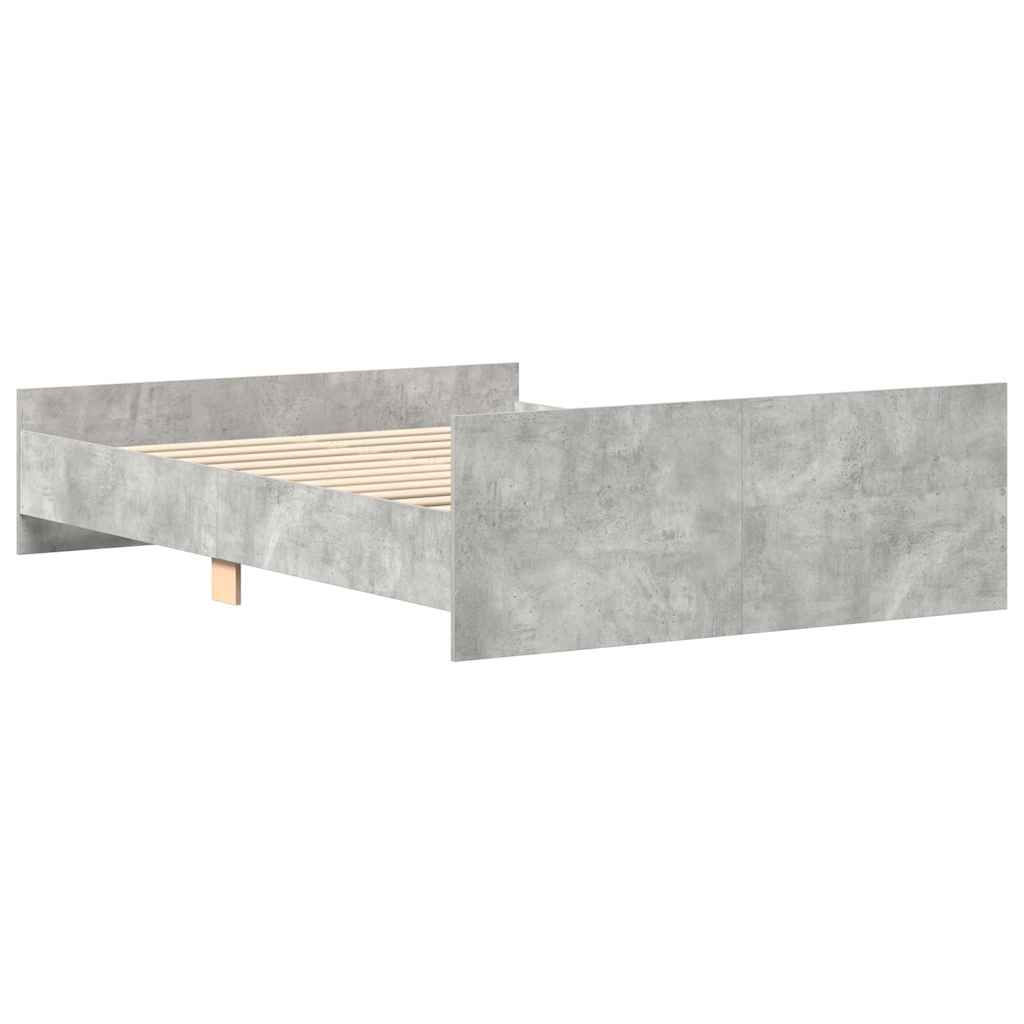 Cadre de lit sans matelas gris béton 135x190 cm - XIOS