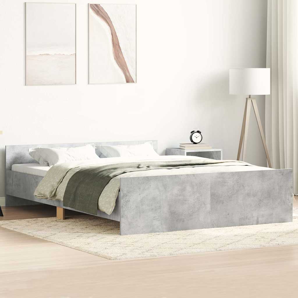 Cadre de lit sans matelas gris béton 135x190 cm - XIOS