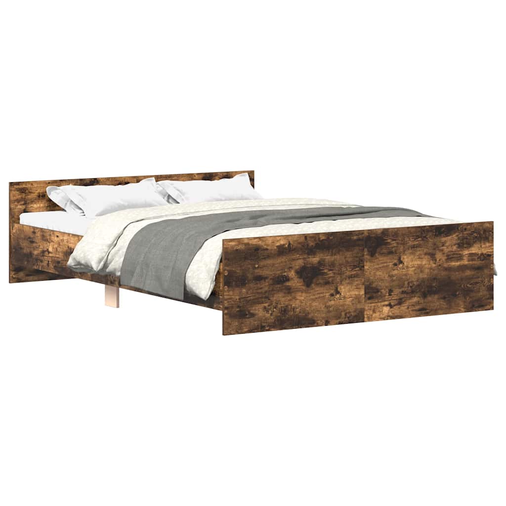 Cadre de lit sans matelas chêne fumé 135x190 cm - XIOS