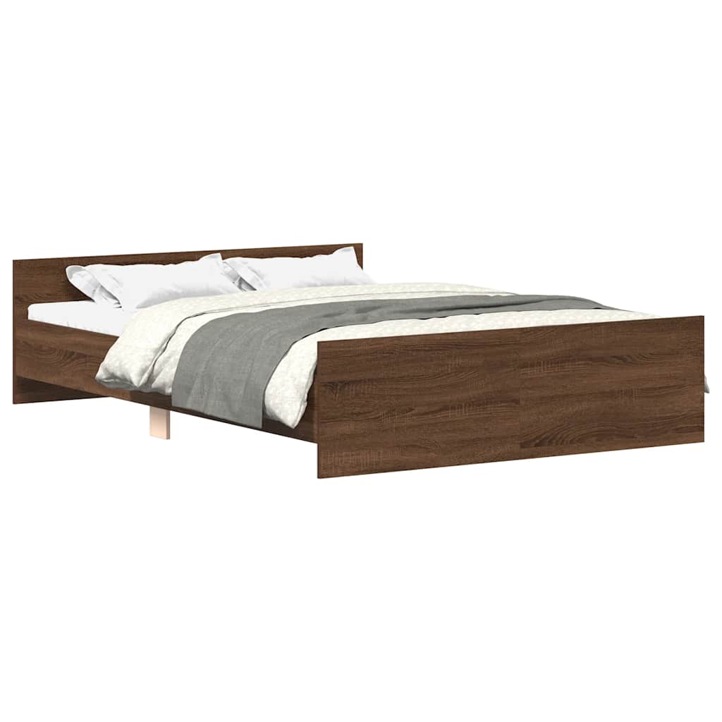 Cadre de lit sans matelas chêne marron 135x190 cm - XIOS