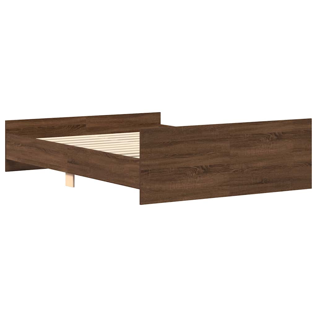 Cadre de lit sans matelas chêne marron 135x190 cm - XIOS