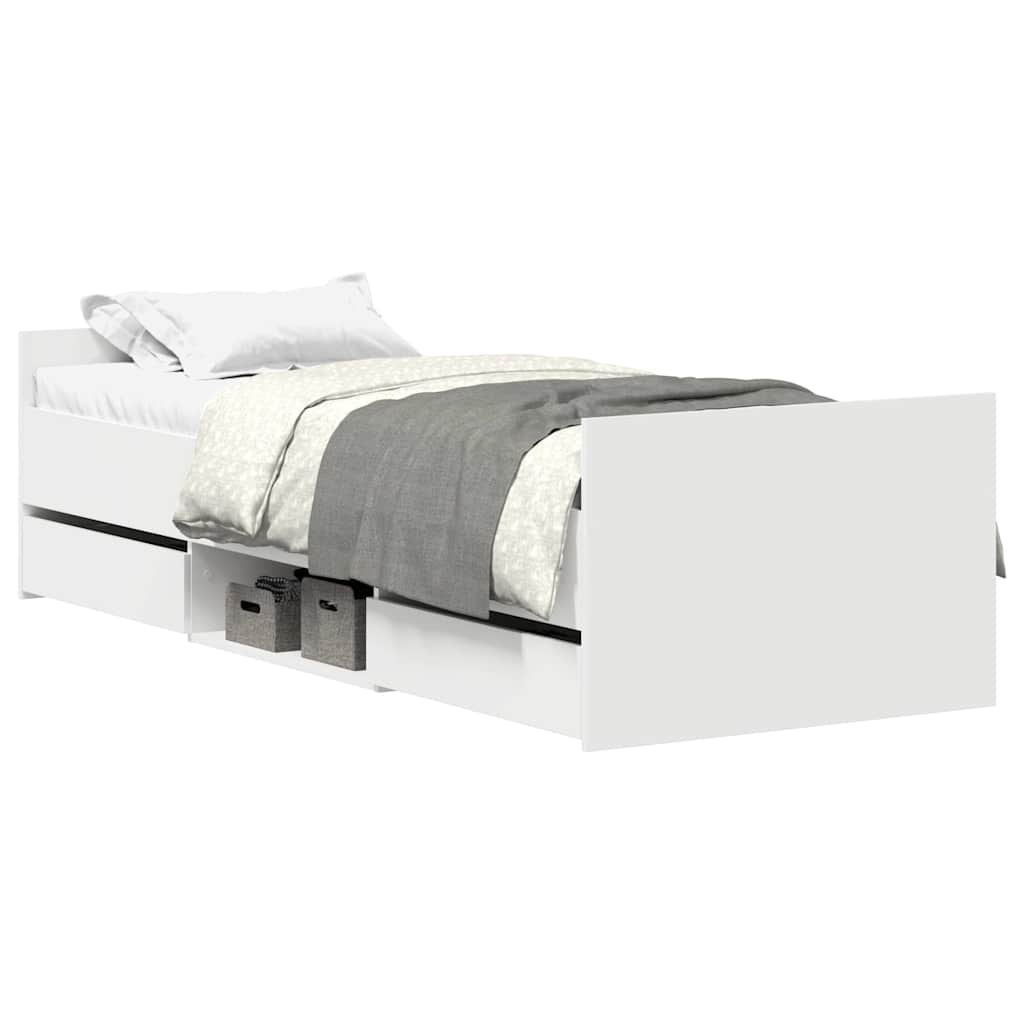Cadre de lit sans matelas blanc 100x200 cm - XIOS