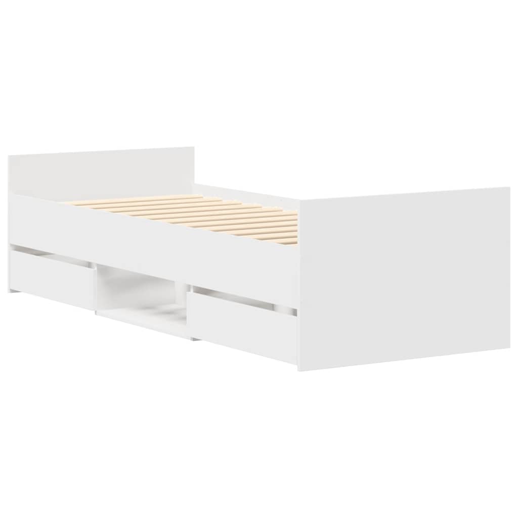 Cadre de lit sans matelas blanc 100x200 cm - XIOS