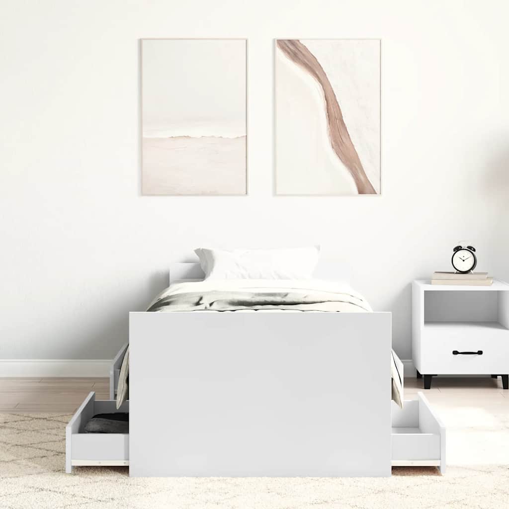 Cadre de lit sans matelas blanc 100x200 cm - XIOS