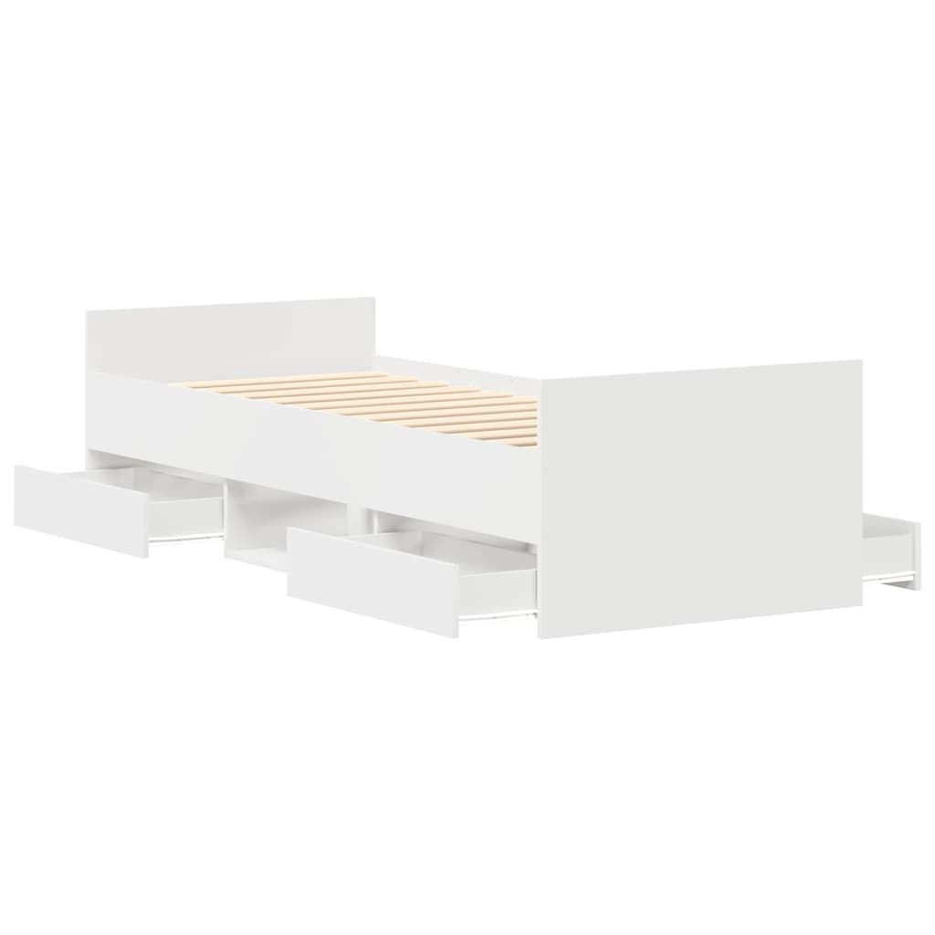 Cadre de lit sans matelas blanc 100x200 cm - XIOS