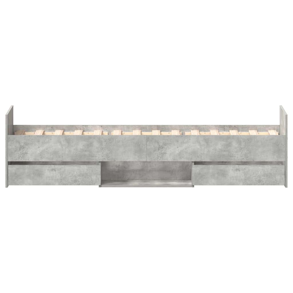 Cadre de lit sans matelas gris béton 100x200 cm - XIOS
