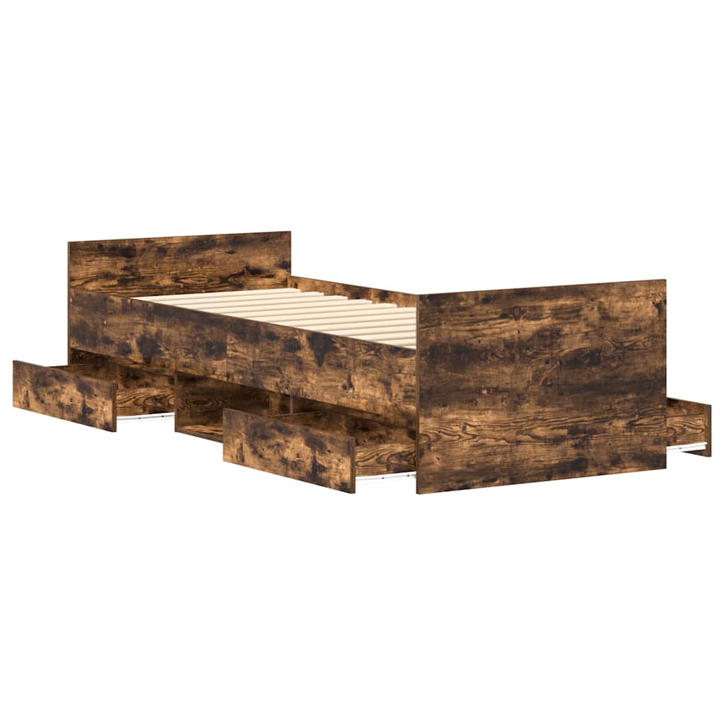 Cadre de lit sans matelas chêne fumé 100x200 cm - XIOS