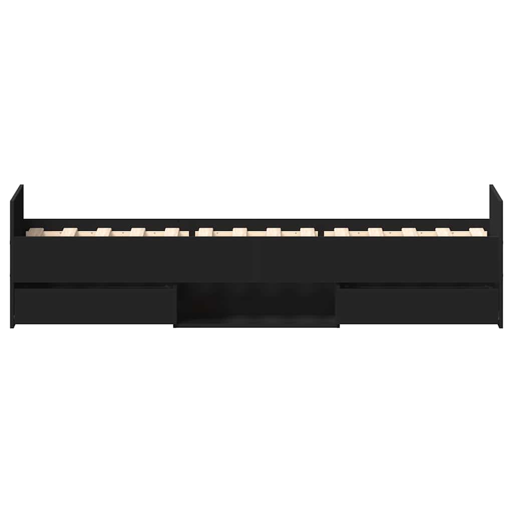 Cadre de lit sans matelas noir 90x200 cm - XIOS