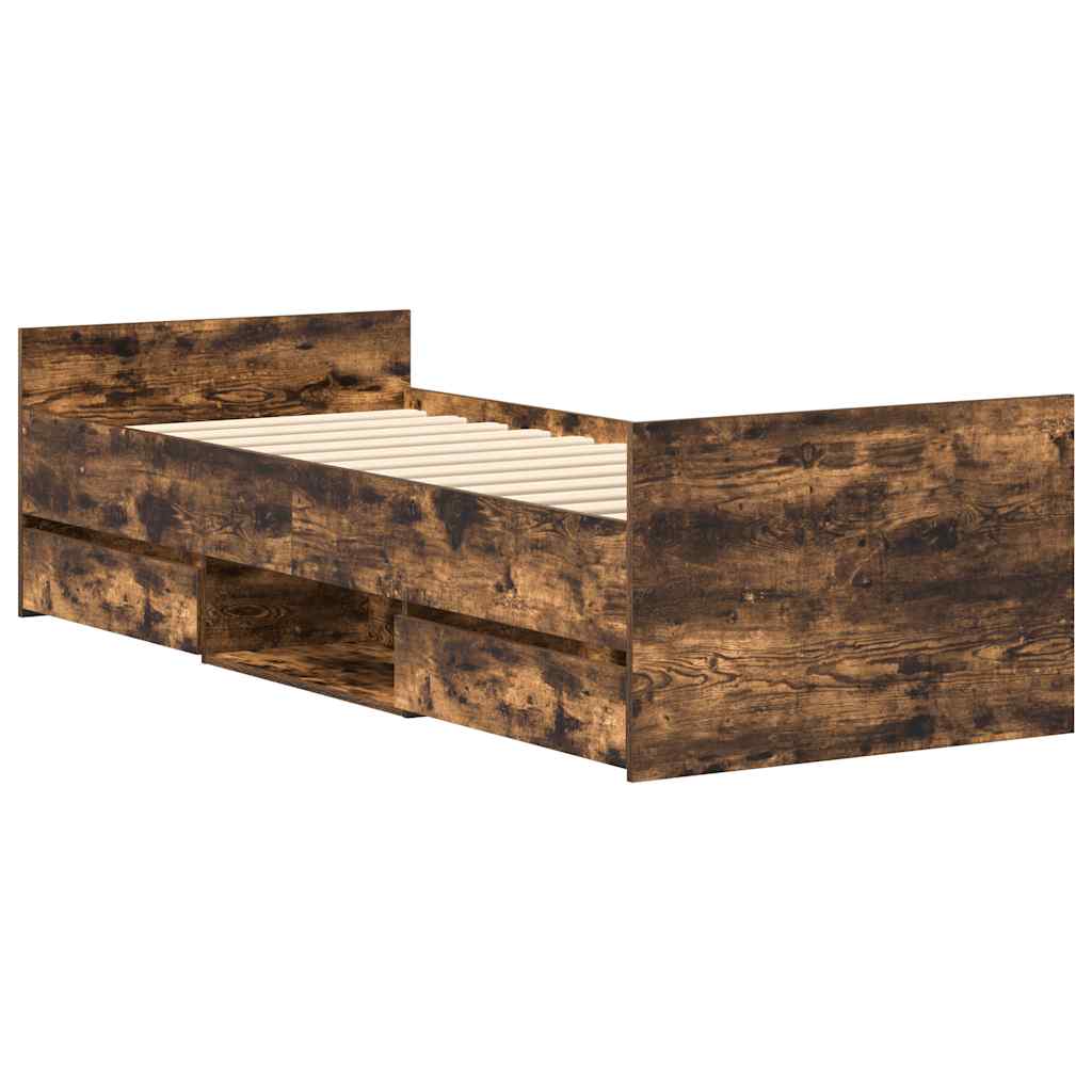 Cadre de lit sans matelas chêne fumé 90x200 cm - XIOS
