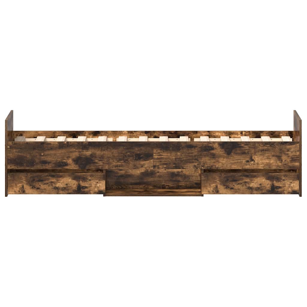 Cadre de lit sans matelas chêne fumé 90x200 cm - XIOS