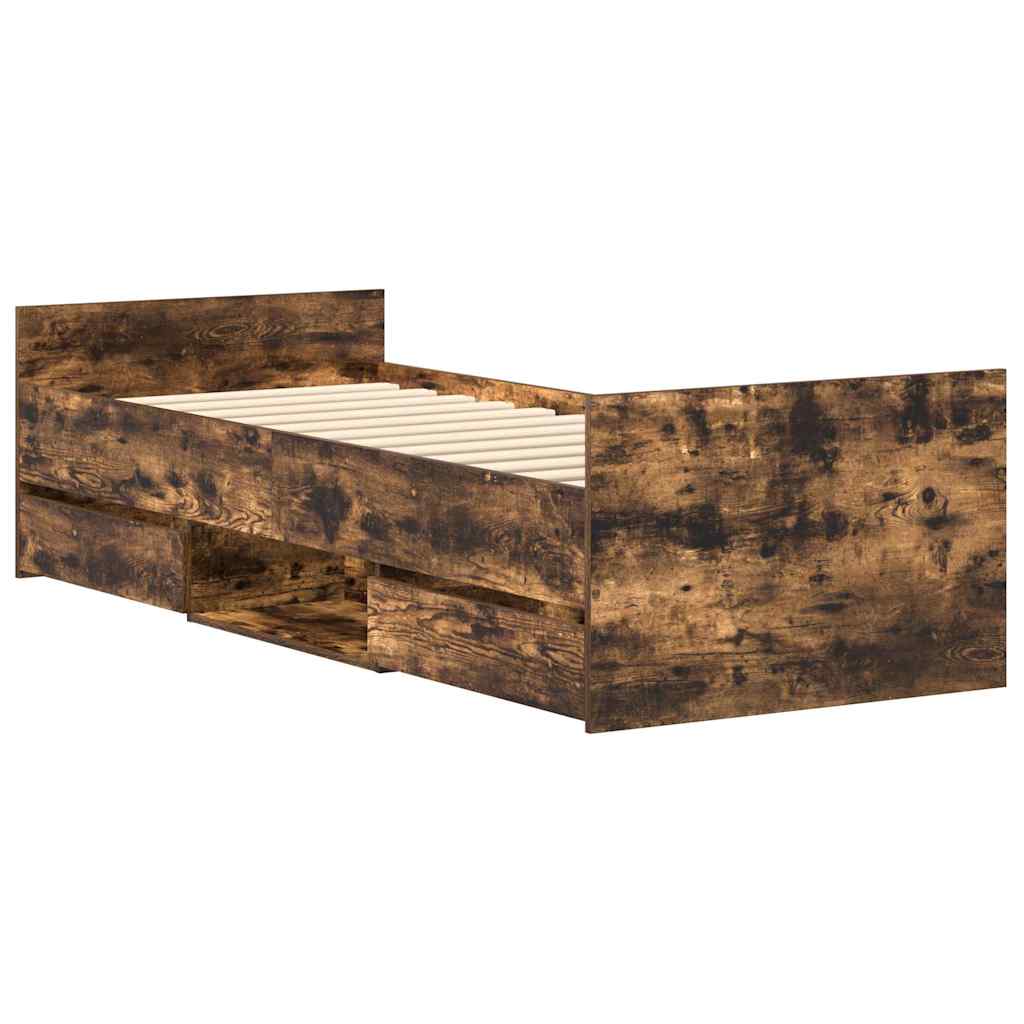 Cadre de lit sans matelas chêne fumé 90x200 cm - XIOS