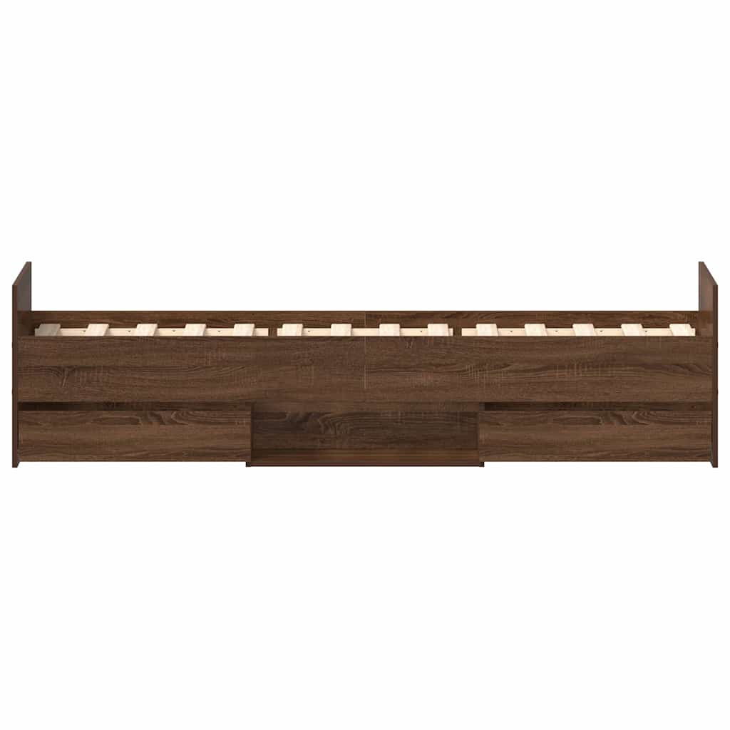Cadre de lit sans matelas chêne marron 90x200 cm - XIOS