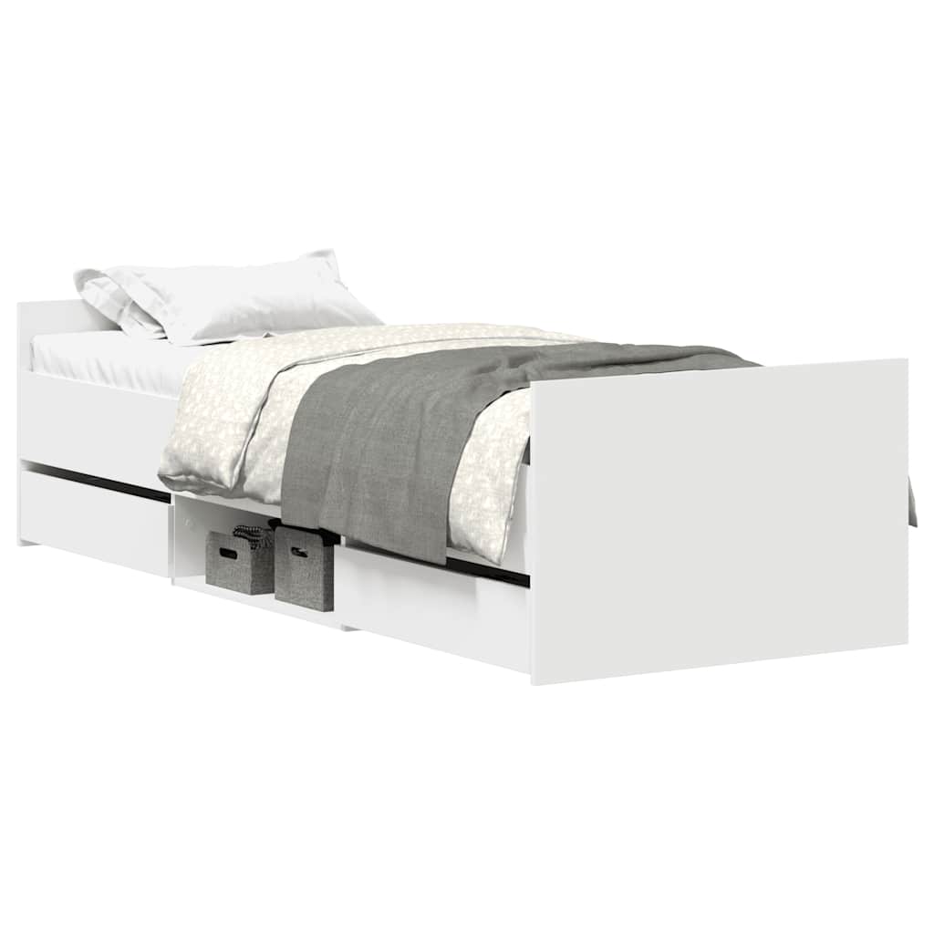Cadre de lit sans matelas blanc 90x190 cm - XIOS
