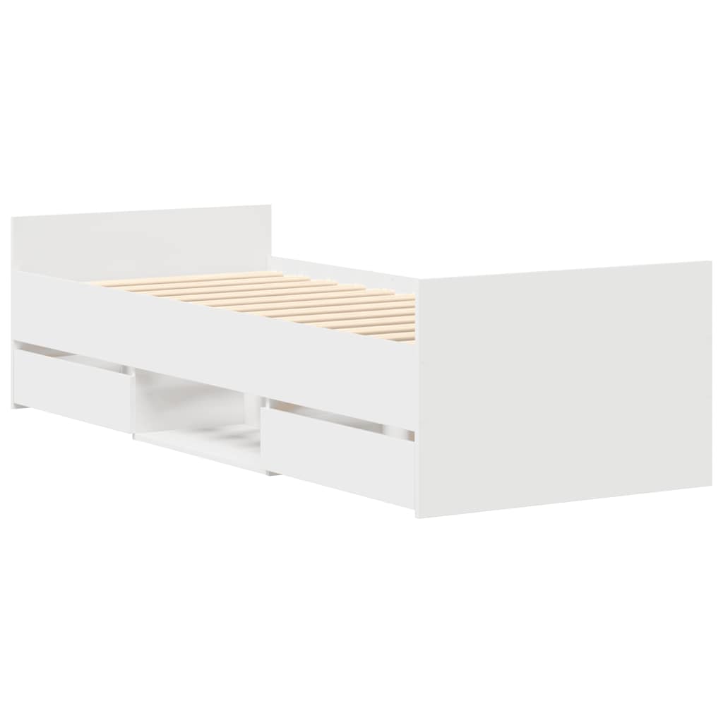 Cadre de lit sans matelas blanc 90x190 cm - XIOS