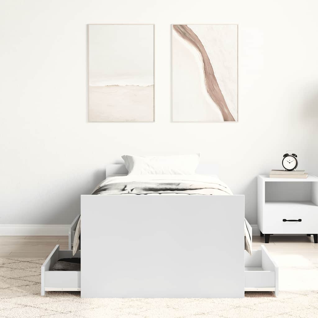 Cadre de lit sans matelas blanc 90x190 cm - XIOS