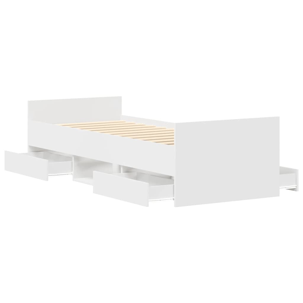 Cadre de lit sans matelas blanc 90x190 cm - XIOS