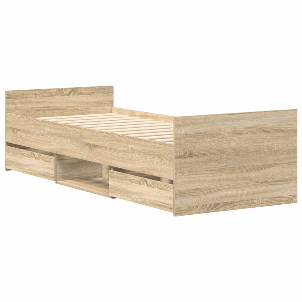Cadre de lit sans matelas chêne sonoma 90x190 cm - XIOS