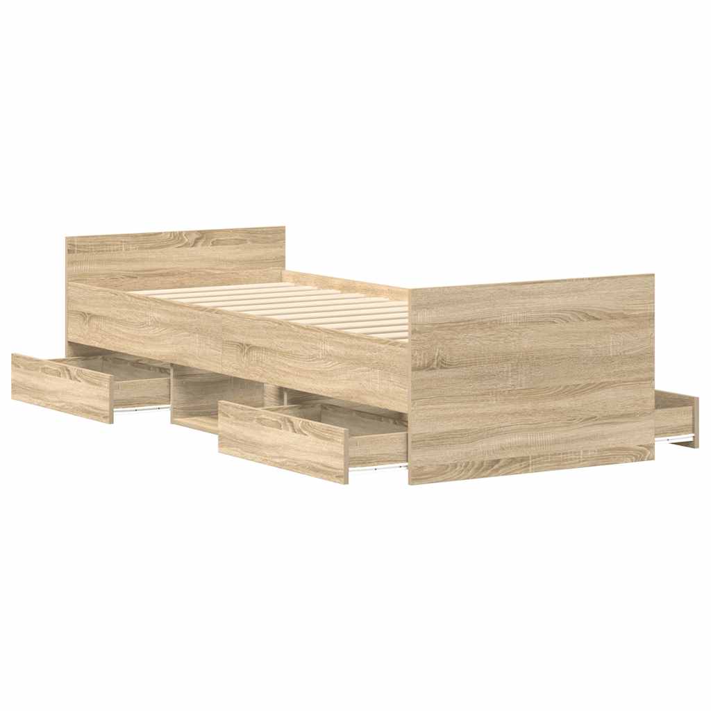 Cadre de lit sans matelas chêne sonoma 90x190 cm - XIOS