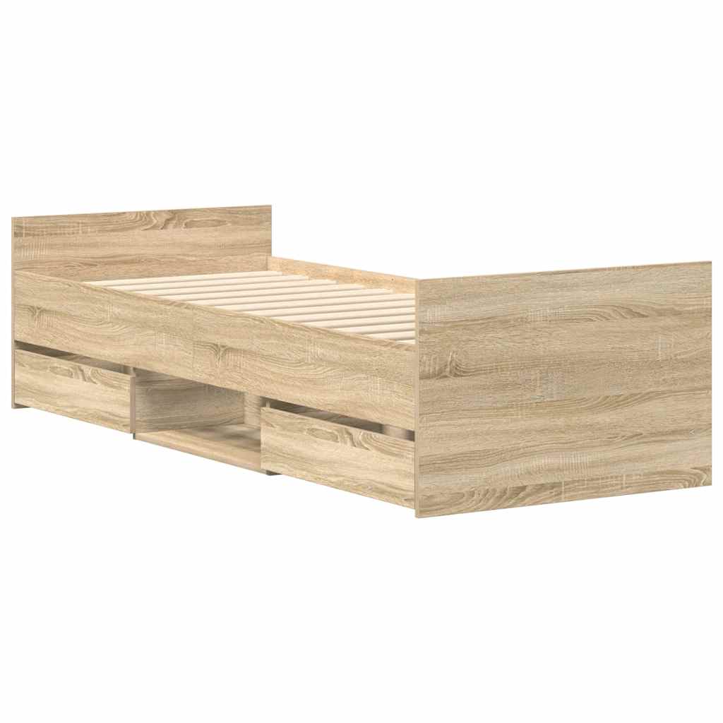 Cadre de lit sans matelas chêne sonoma 75x190 cm - XIOS