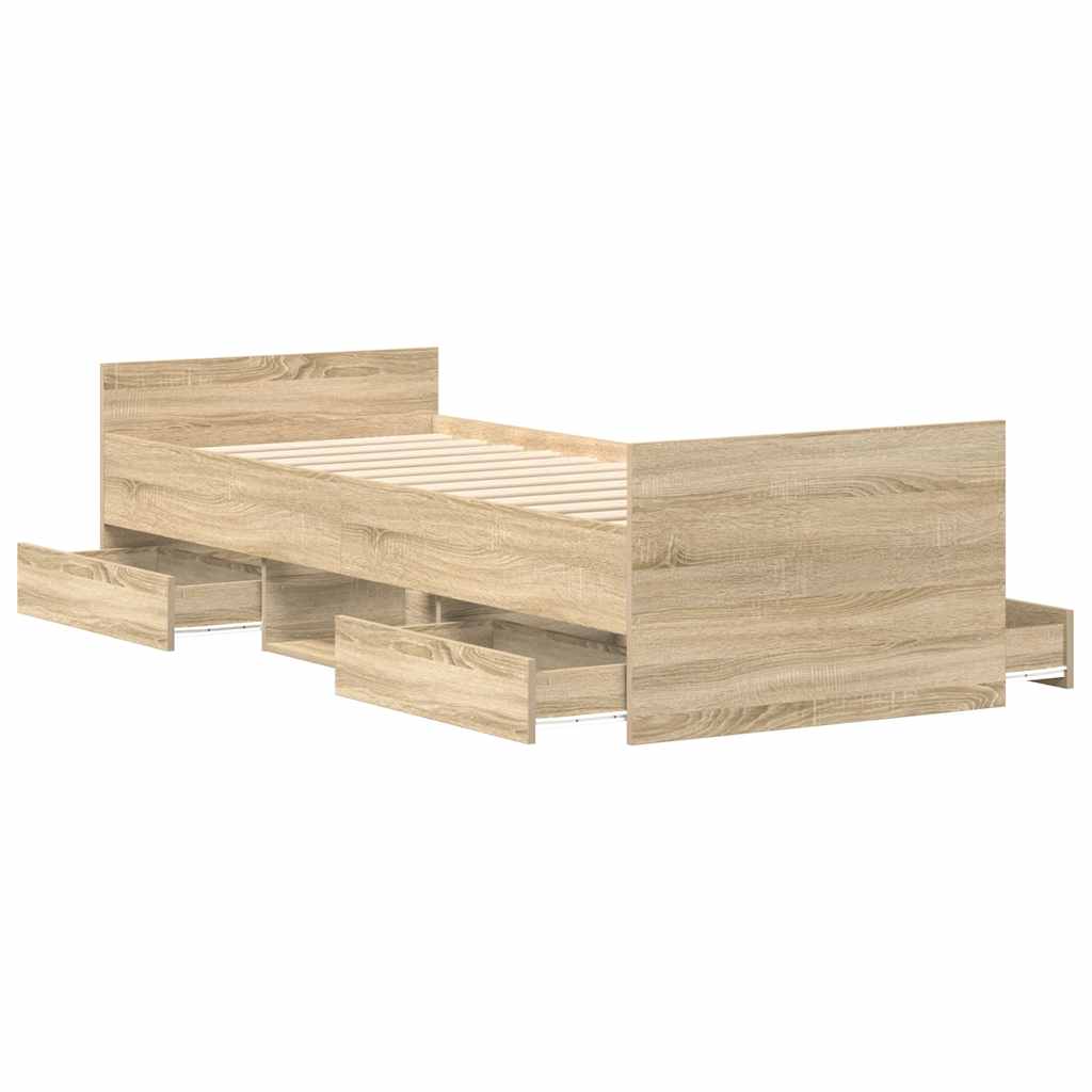 Cadre de lit sans matelas chêne sonoma 75x190 cm - XIOS
