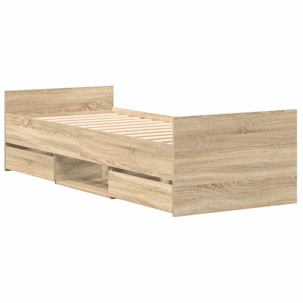 Cadre de lit sans matelas chêne sonoma 75x190 cm - XIOS