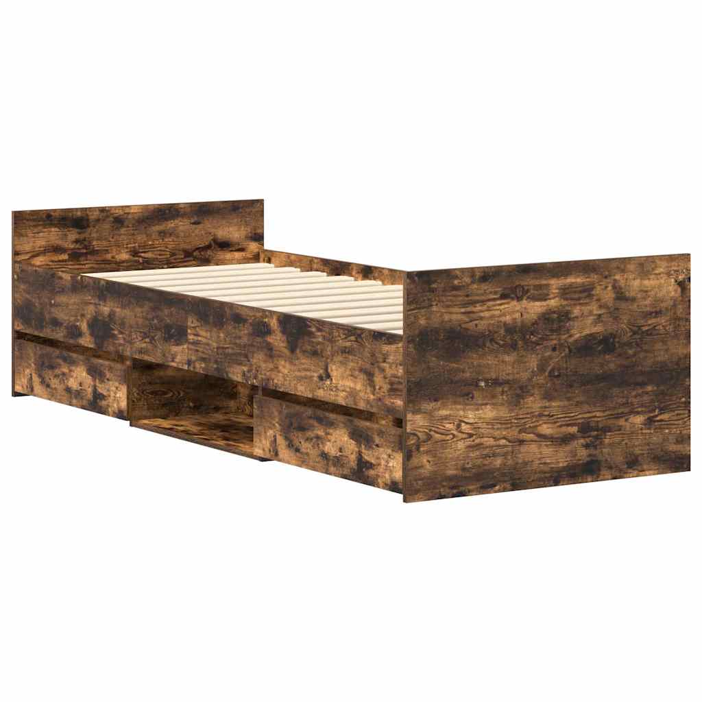 Cadre de lit sans matelas chêne fumé 75x190 cm - XIOS