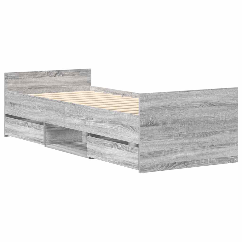 Cadre de lit sans matelas sonoma gris 75x190 cm - XIOS