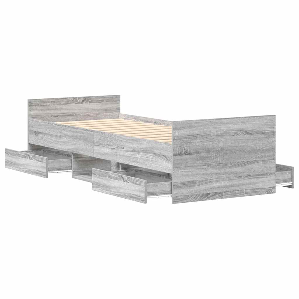 Cadre de lit sans matelas sonoma gris 75x190 cm - XIOS