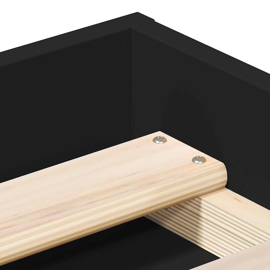 Cadre de lit sans matelas noir 90x200 cm - XIOS
