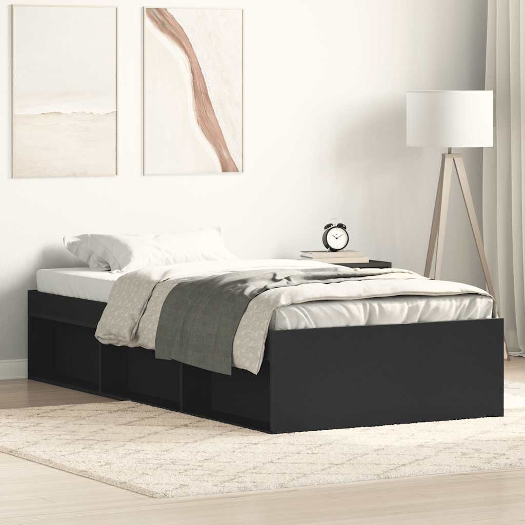 Cadre de lit sans matelas noir 90x200 cm - XIOS